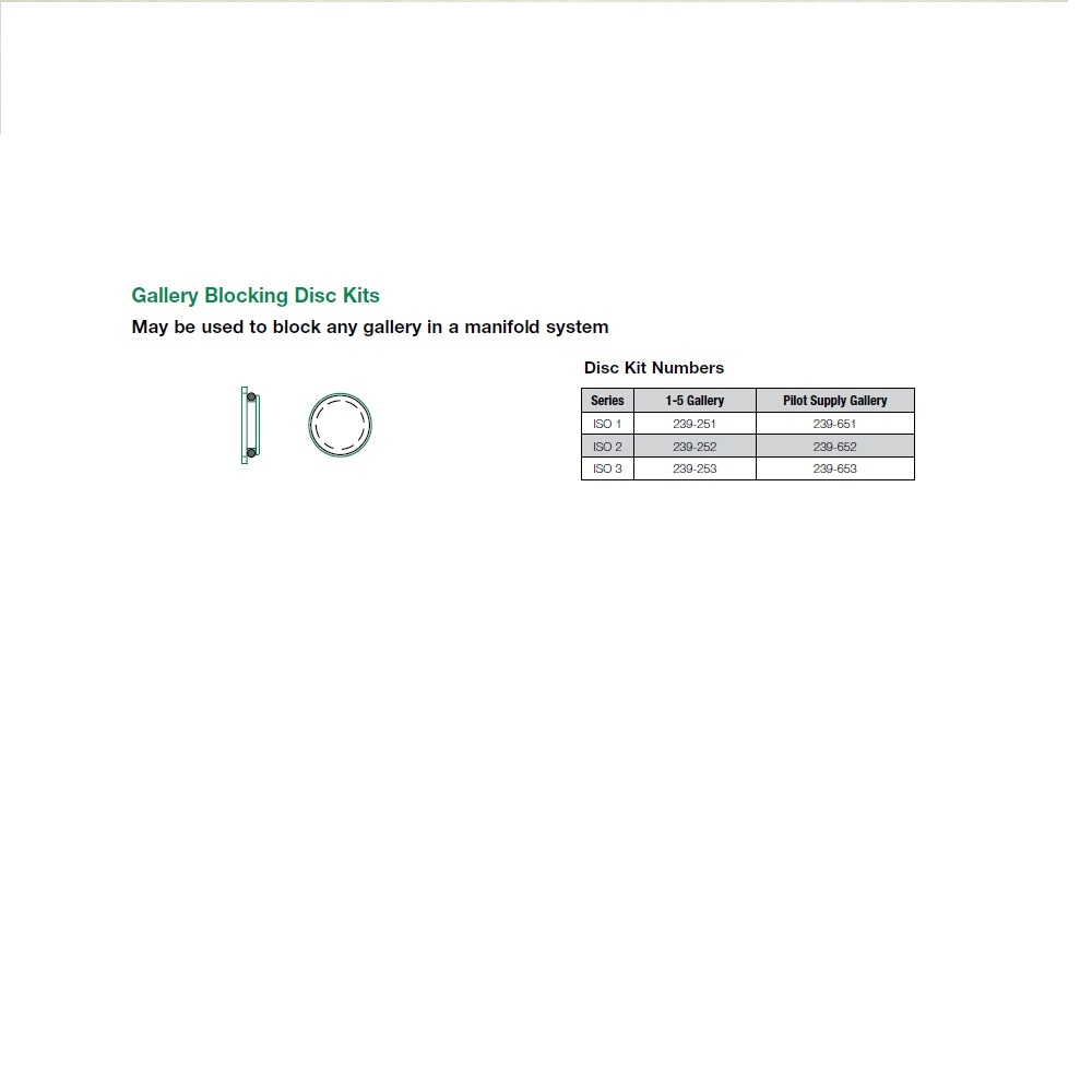 239-252 NUMATICS/AVENTICS BLOCKING DISC ISO2 SERIES PORTS 1 & 5